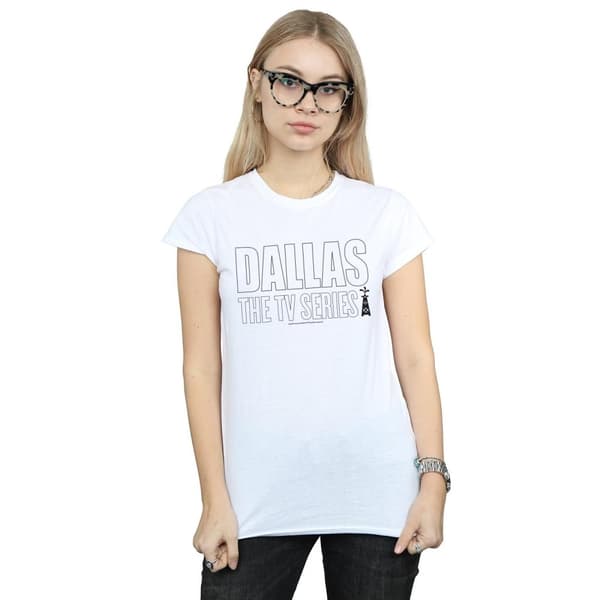 Dallas T-shirt i bomull med TV-seriernas logotyp, dam/dam