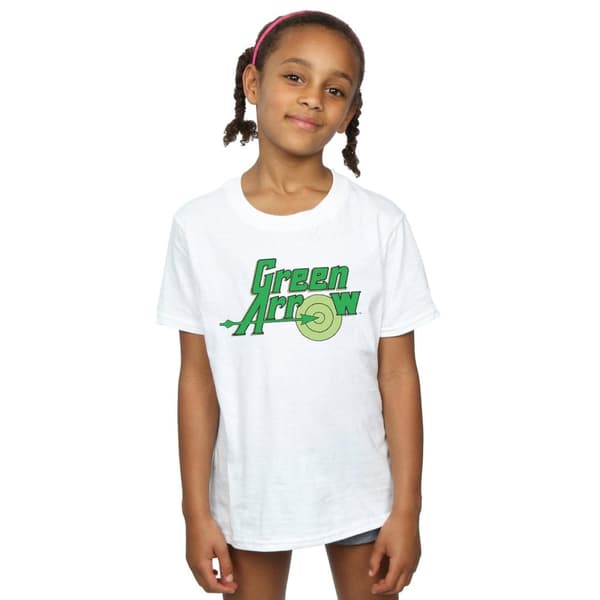 DC Comics Girls Green Arrow Text Logo Cotton T-Shirt