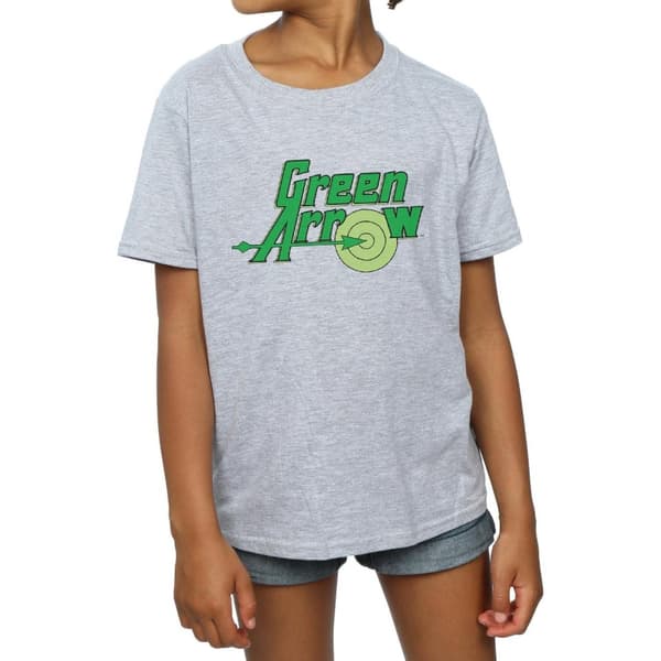 DC Comics Girls Green Arrow Text Logo Cotton T-Shirt