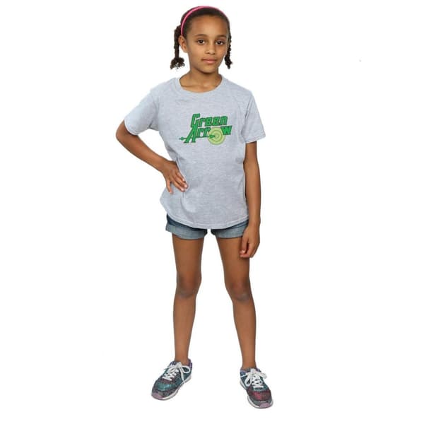 DC Comics Girls Green Arrow Text Logo Cotton T-Shirt