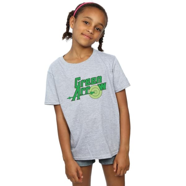 DC Comics Girls Green Arrow Text Logo Cotton T-Shirt