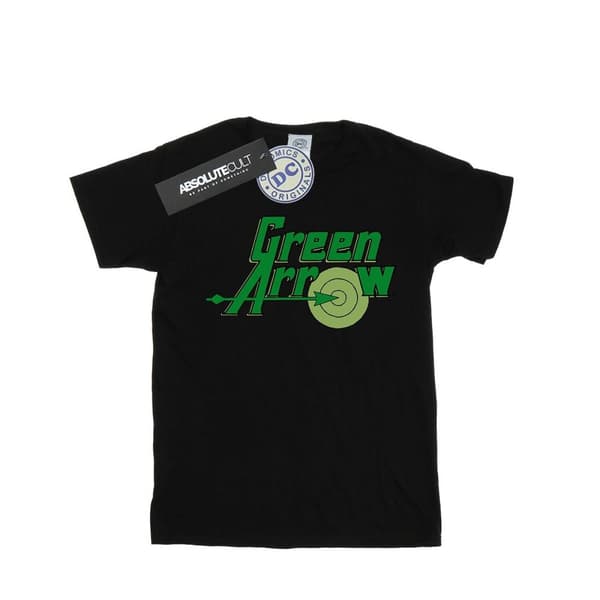 DC Comics Girls Green Arrow Text Logo Cotton T-Shirt