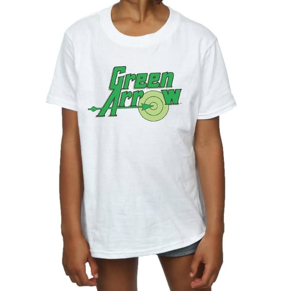 DC Comics Girls Green Arrow Text Logo Cotton T-Shirt