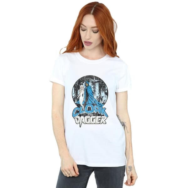 Marvel Dam/Tjej Cloak And Dagger Retro Bomull Boyfriend T-shirt