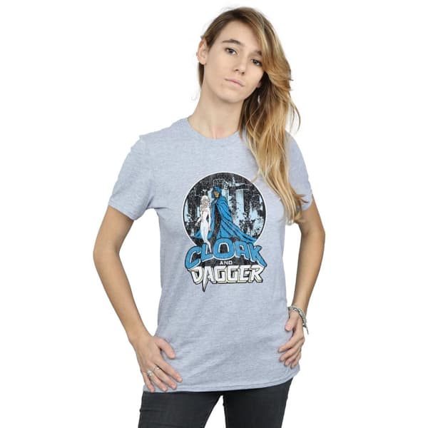 Marvel Dam/Tjej Cloak And Dagger Retro Bomull Boyfriend T-shirt