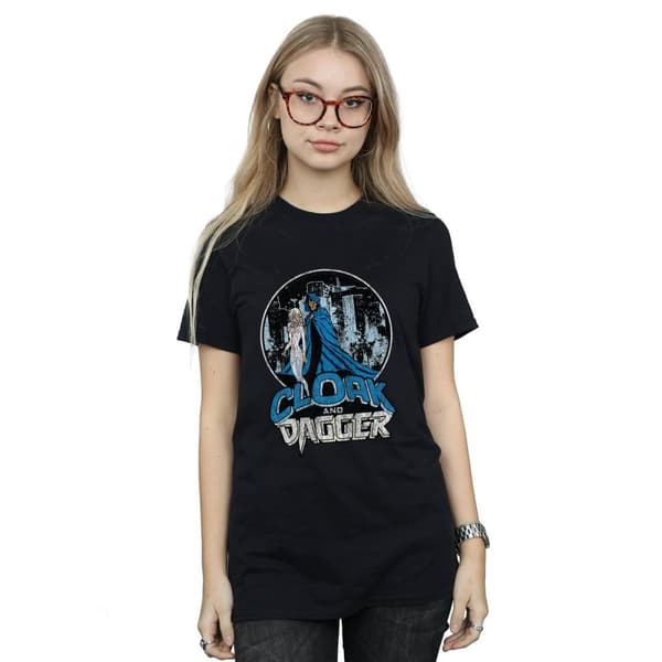 Marvel Dam/Tjej Cloak And Dagger Retro Bomull Boyfriend T-shirt