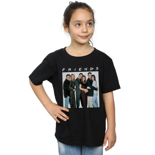 Friends T-shirt i bomull med gruppfoto och kramar för flickor