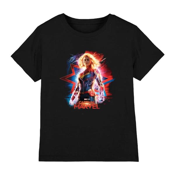 Marvel T-shirt med Captain Marvel-affisch för pojkar