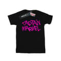 Miniatyrbillede 1 af 3: Marvel Girls Captain Marvel Spray Text Cotton T-Shirt