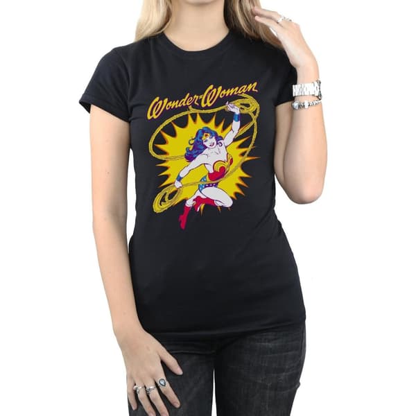 DC Comics Dam/Tjej Wonder Woman Leap T-shirt i bomull