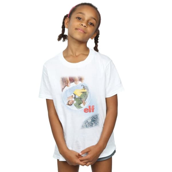 Elf Girls Distressed Poster Cotton T-Shirt