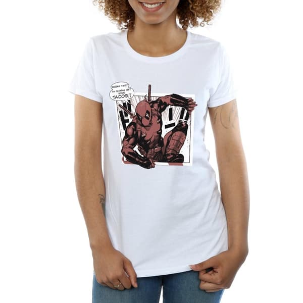 Marvel Dam/Tjej Deadpool Breaktime Tacos T-shirt i bomull