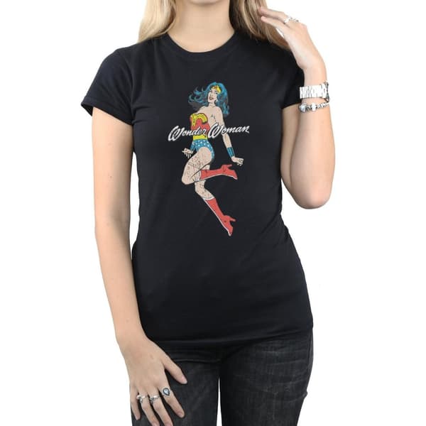 DC Comics Womens/Ladies Wonder Woman Jump Cotton T-Shirt