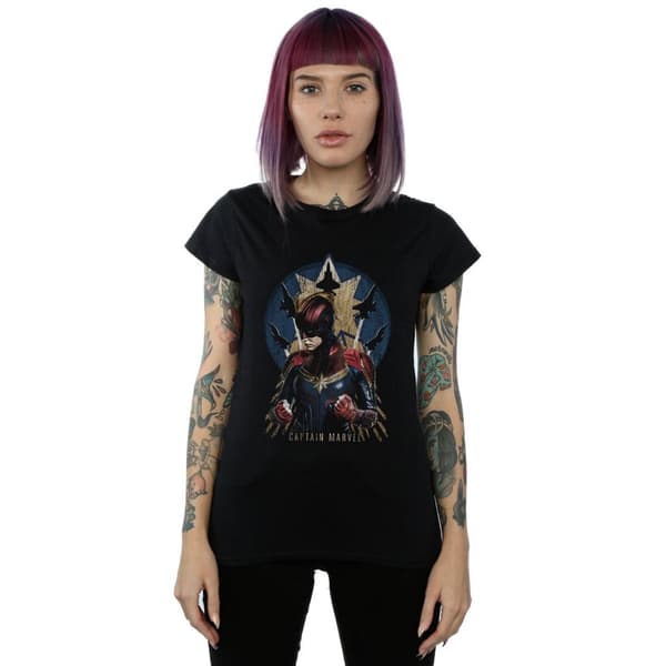 Marvel Womens/Ladies Captain Marvel Jet Burst Cotton T-Shirt