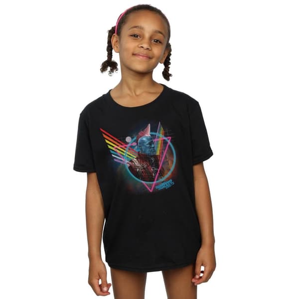 Marvel Guardians Of The Galaxy Neon Yondu T-shirt i bomull för flickor