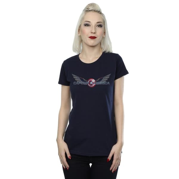 Marvel Womens/Ladies Falcon And The Winter Soldier Captain America Logo Cotton T-Shirt