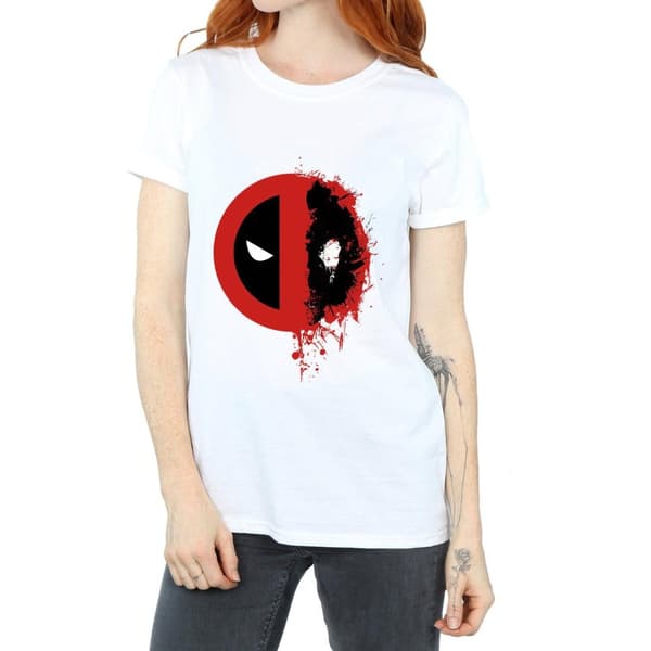 Marvel Womens/Ladies Deadpool Split Splat Logo Cotton Boyfriend T-Shirt