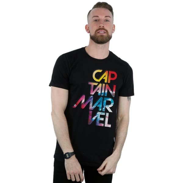 Marvel Herr T-shirt med galaktisk text från Captain Marvel