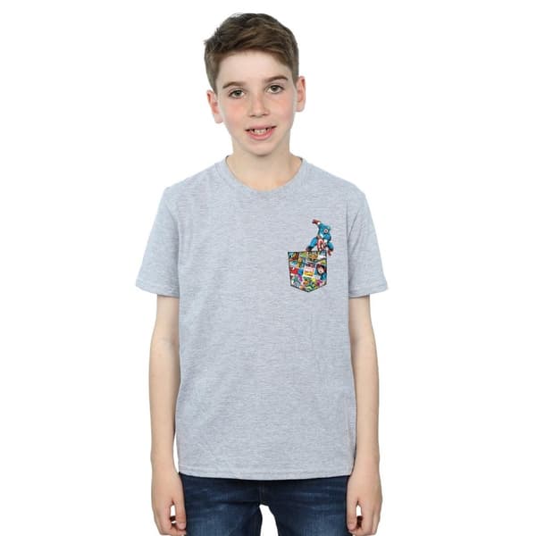 Marvel Boys Captain America Faux Pocket T-Shirt