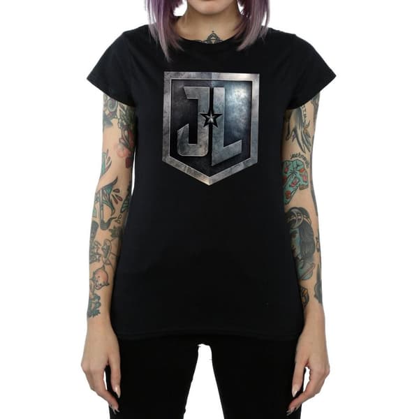 DC Comics Womens/Ladies Justice League Movie Shield Cotton T-Shirt