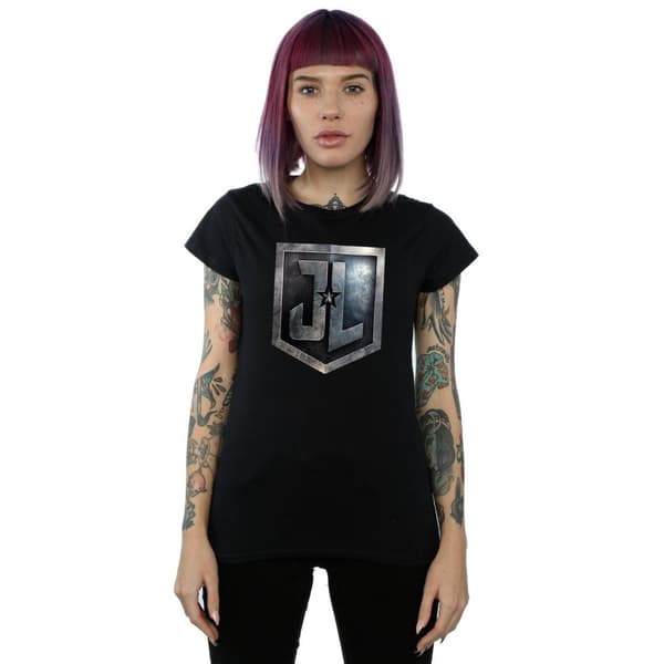 DC Comics Womens/Ladies Justice League Movie Shield Cotton T-Shirt