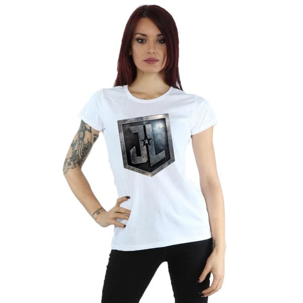 DC Comics Womens/Ladies Justice League Movie Shield Cotton T-Shirt