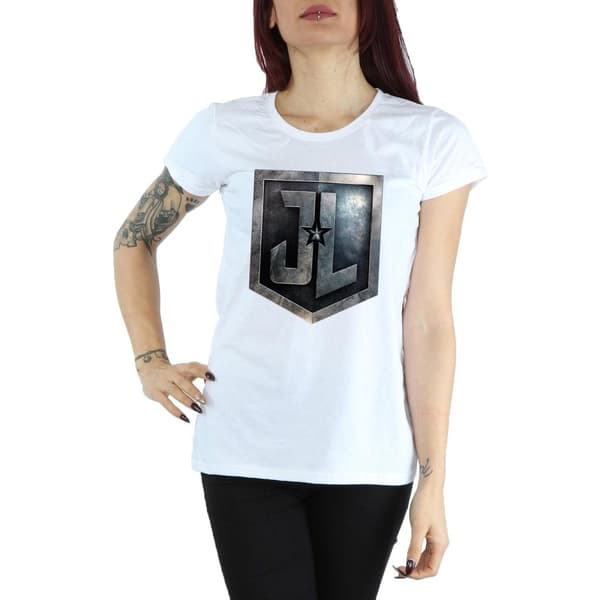 DC Comics Womens/Ladies Justice League Movie Shield Cotton T-Shirt