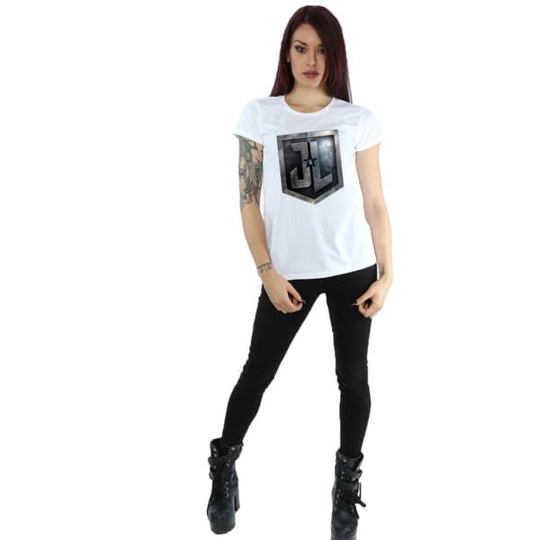 DC Comics Womens/Ladies Justice League Movie Shield Cotton T-Shirt