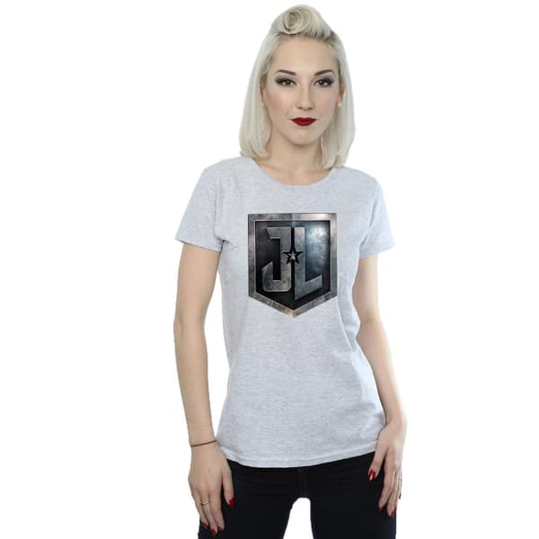 DC Comics Womens/Ladies Justice League Movie Shield Cotton T-Shirt