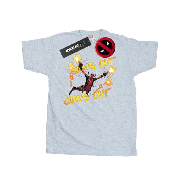 Marvel Mens Deadpool Sun´s Out Guns Out T-Shirt Sports Grey XXL