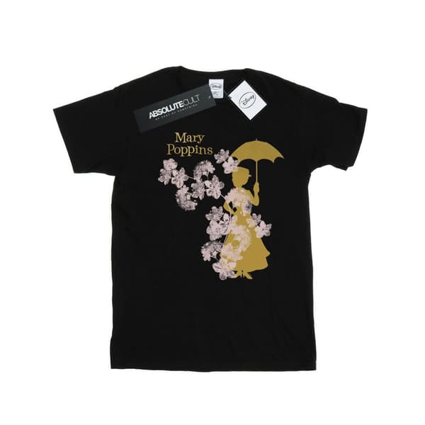 Disney Mary Poppins t-shirt med blommig silhuett för herrar