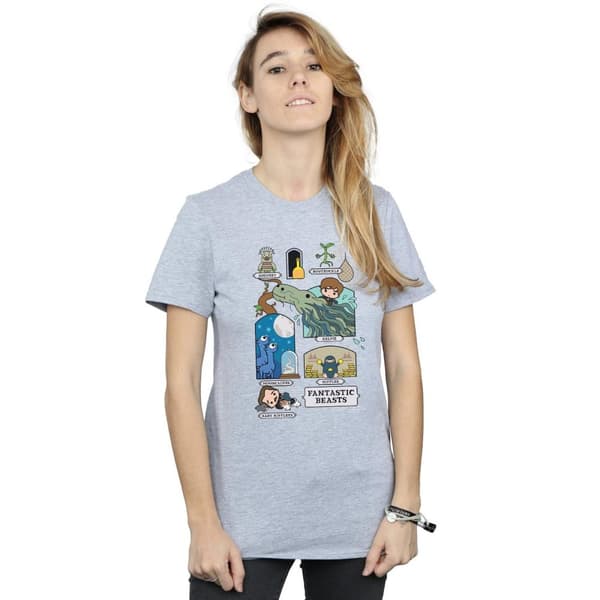 Fantastic Beasts Womens/Ladies Chibi Newt Cotton Boyfriend T-Shirt