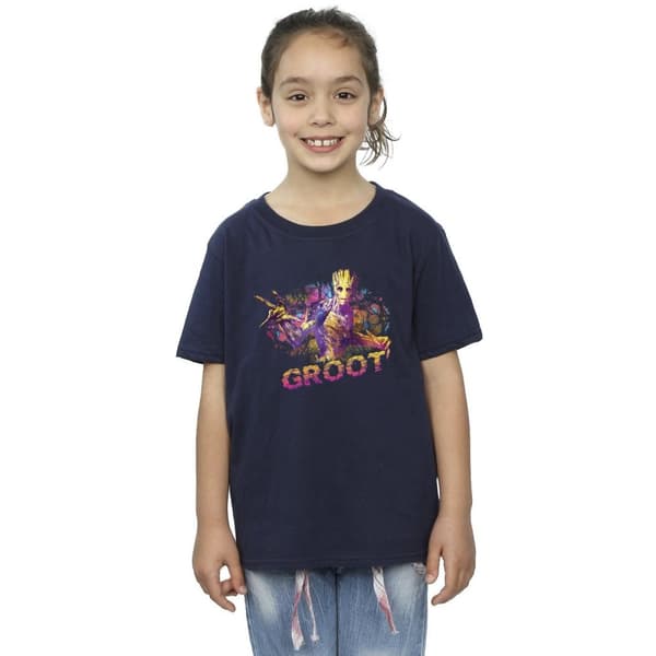 Marvel Guardians Of The Galaxy Abstrakt Groot T-shirt i bomull för flickor
