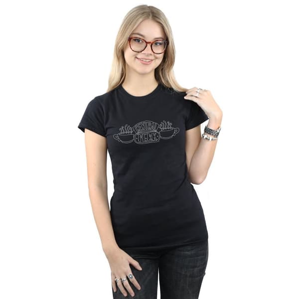 Friends Dam/dam Central Perk Outline T-shirt i bomull