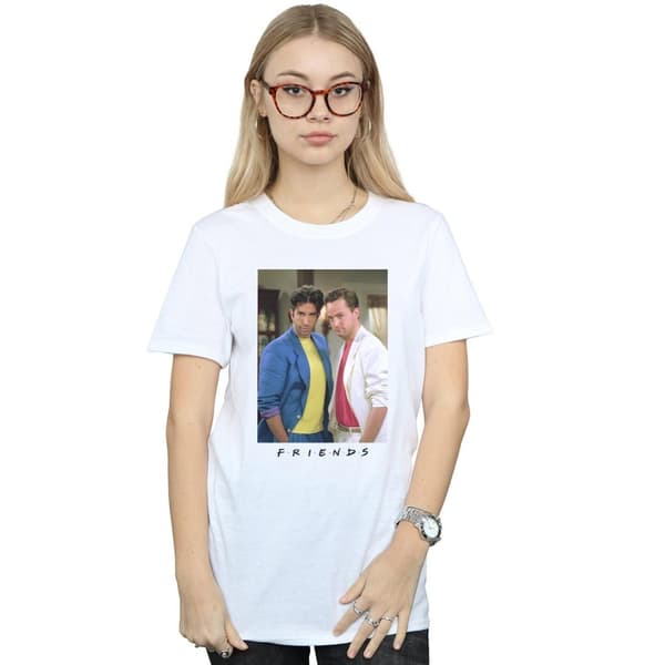 Friends Womens/Ladies Ross And Chandler College Cotton Boyfriend T-Shirt