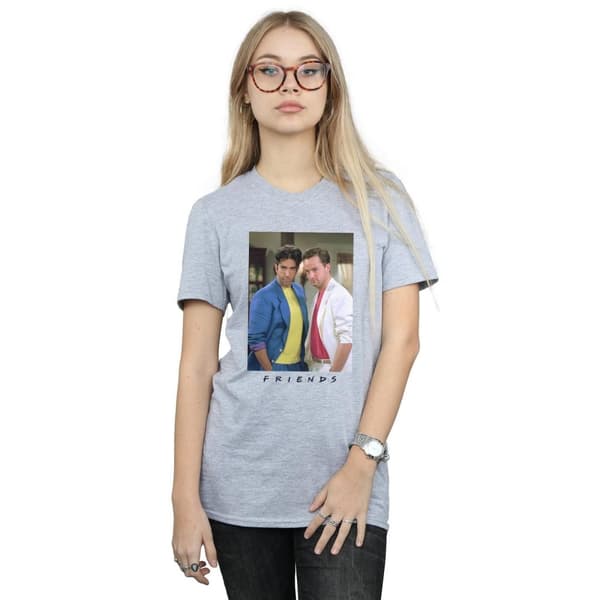 Friends Womens/Ladies Ross And Chandler College Cotton Boyfriend T-Shirt