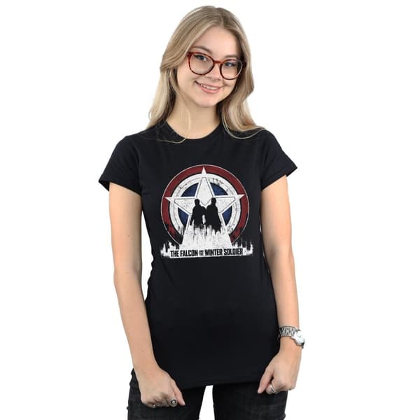 Marvel Womens/Ladies The Falcon And The Winter Soldier Star Silhouettes Cotton T-Shirt