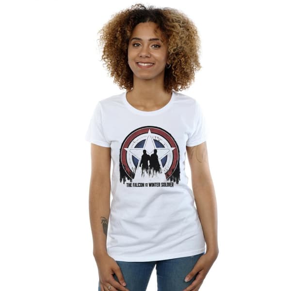 Marvel Womens/Ladies The Falcon And The Winter Soldier Star Silhouettes Cotton T-Shirt