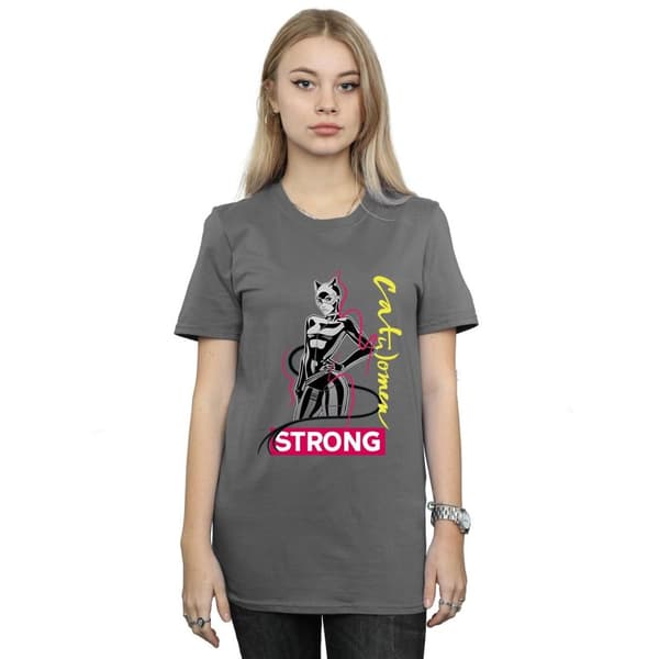 DC Comics Womens/Ladies Batman Catwoman Strong Cotton Boyfriend T-Shirt