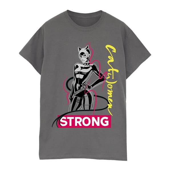 DC Comics Womens/Ladies Batman Catwoman Strong Cotton Boyfriend T-Shirt