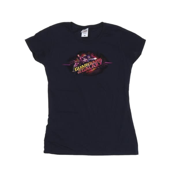 Marvel Womens/Ladies Guardians Of The Galaxy Group Pose Cotton T-Shirt Navy Blue XL