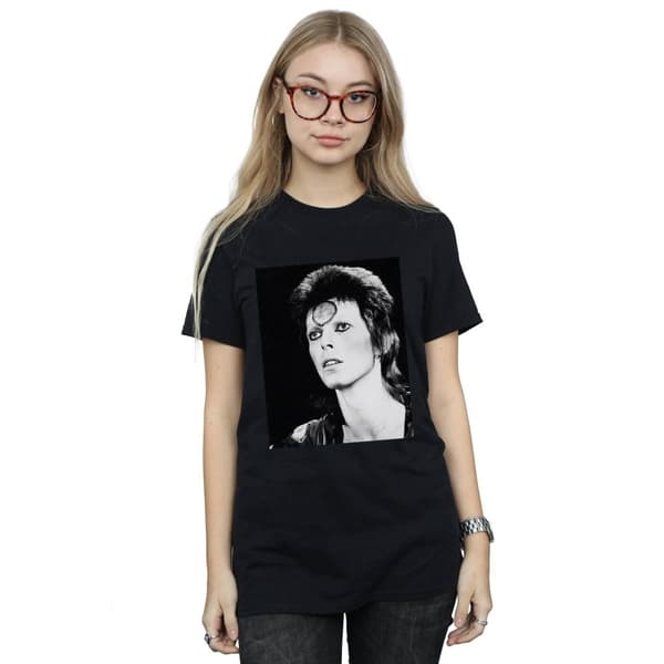 David Bowie Womens/Ladies Ziggy Looking Cotton Boyfriend T-Shirt
