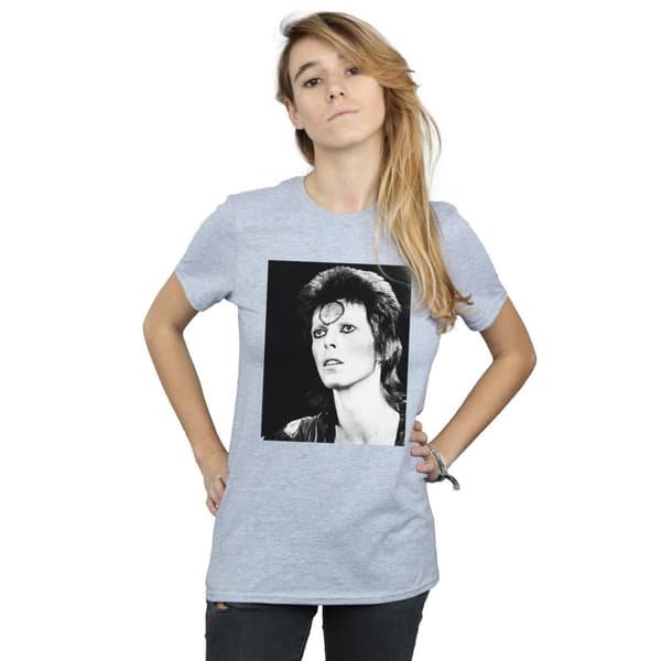 David Bowie Womens/Ladies Ziggy Looking Cotton Boyfriend T-Shirt