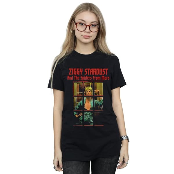 David Bowie Womens/Ladies Ziggy Stardust Spider Cotton Boyfriend T-Shirt