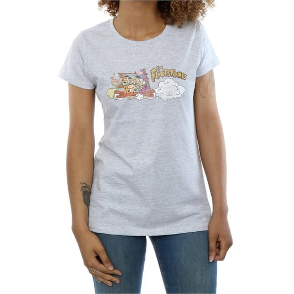 The Flintstones Dam/Tjej - Family Car - T-shirt i bomull med tryck