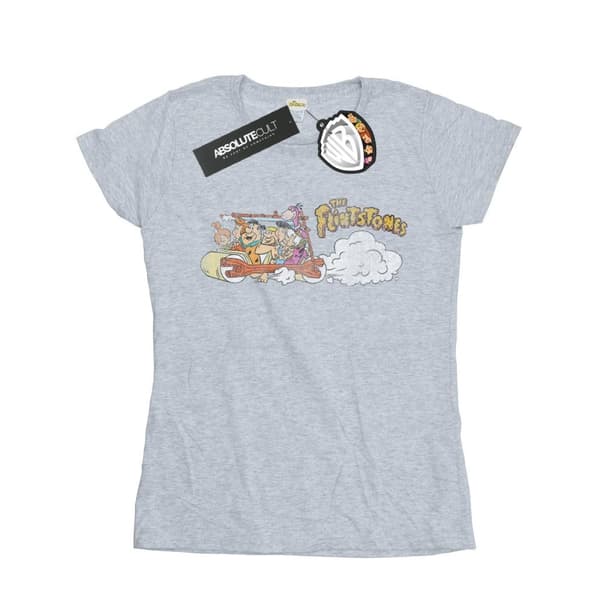 The Flintstones Dam/Tjej - Family Car - T-shirt i bomull med tryck