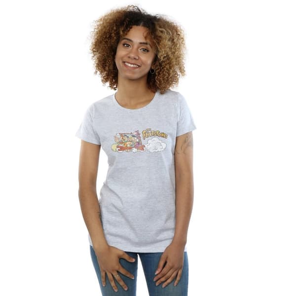 The Flintstones Dam/Tjej - Family Car - T-shirt i bomull med tryck