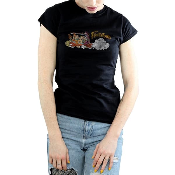 The Flintstones Dam/Tjej - Family Car - T-shirt i bomull med tryck