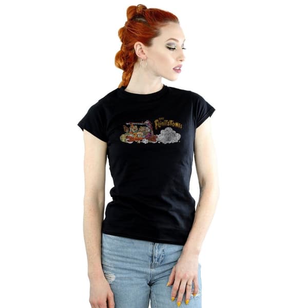 The Flintstones Dam/Tjej - Family Car - T-shirt i bomull med tryck