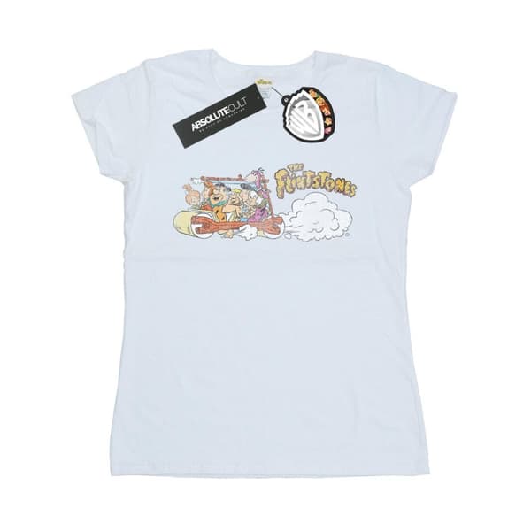 The Flintstones Dam/Tjej - Family Car - T-shirt i bomull med tryck